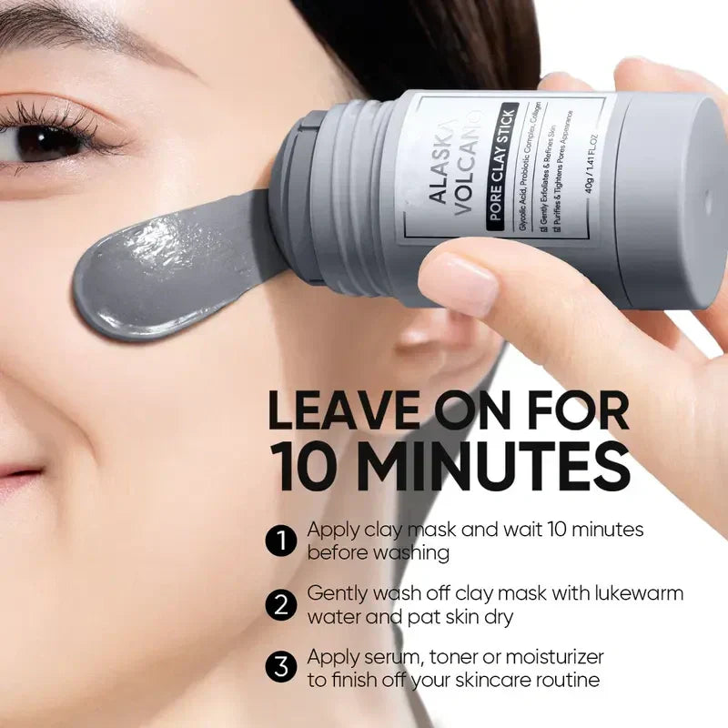 Alaska Volcano Pore Clay Stick – Blackhead Remover Face Mask, Deep Pore Cleansing & Gentle Exfoliating Mud Mask