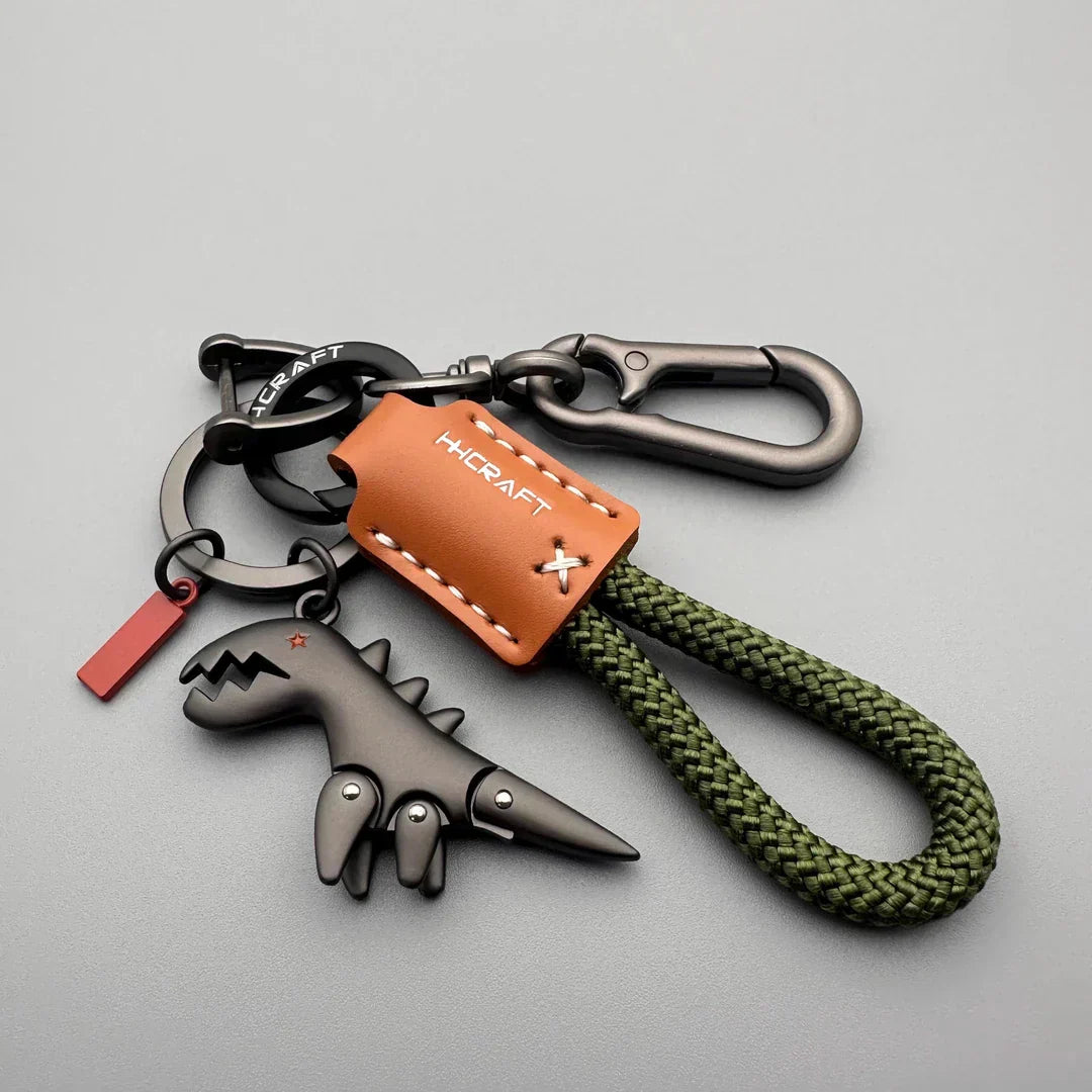 🎅Christmas Sale🎄50K+ SOLD! 🎁✨Aluminum Alloy Dinosaur Charm Paired with a Hand-woven Bracelet
