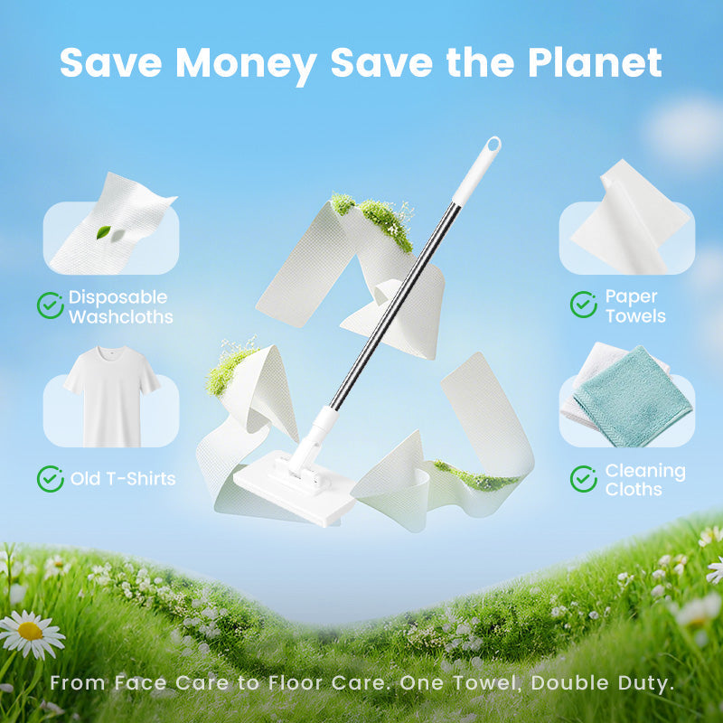 💦Hot Sale🧹Disposable Dust Mop with 4 Reusable Cloths