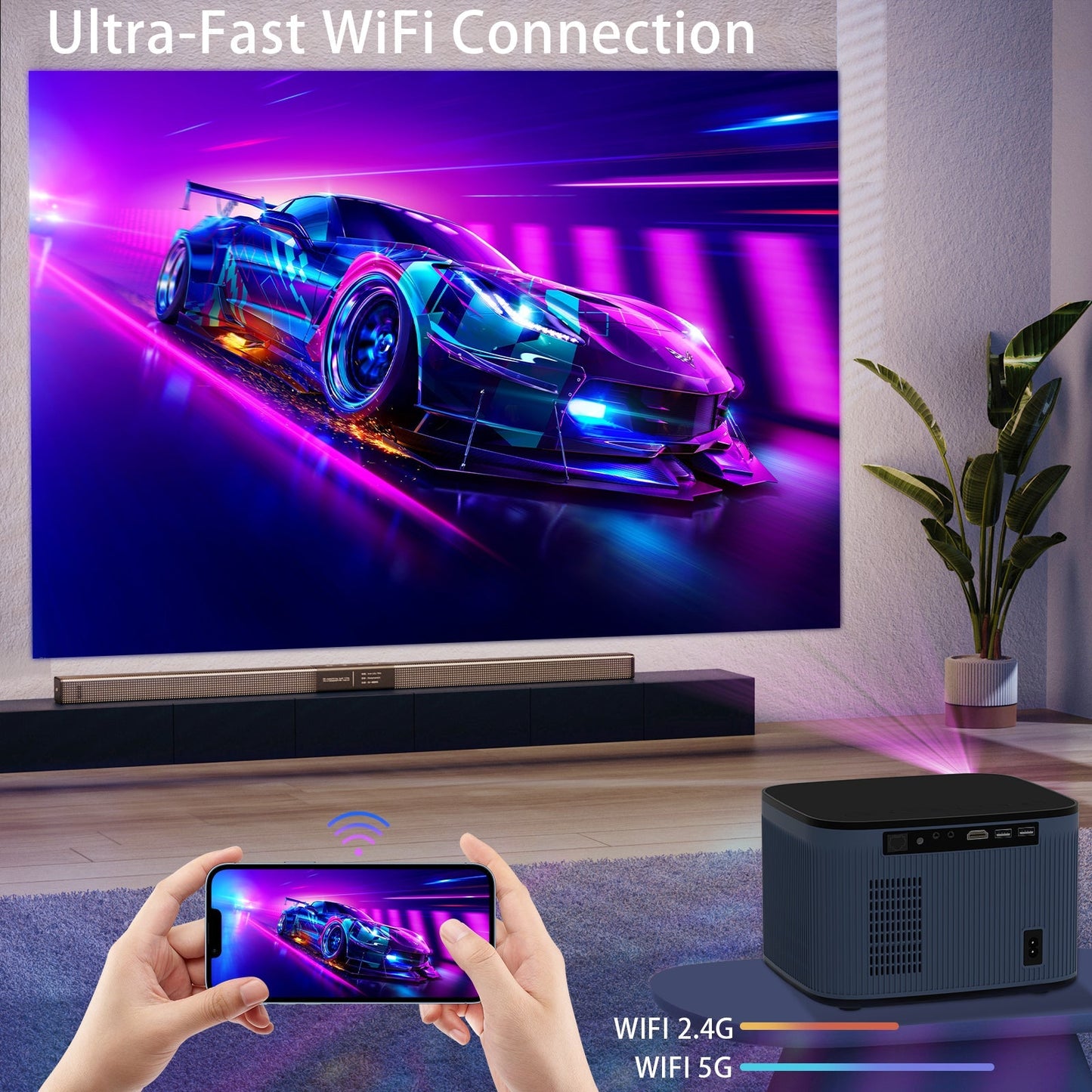 H9 Bluetooth Projector for Home or Outdoor Cinema & Gaming