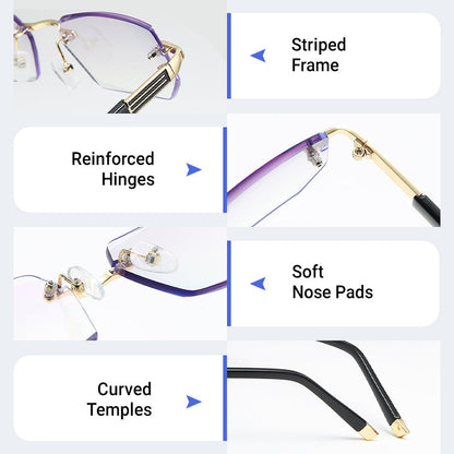 ✨Sapphire high hardness✨Anti blue progressive Far And Near Dual-Use Reading Glasses