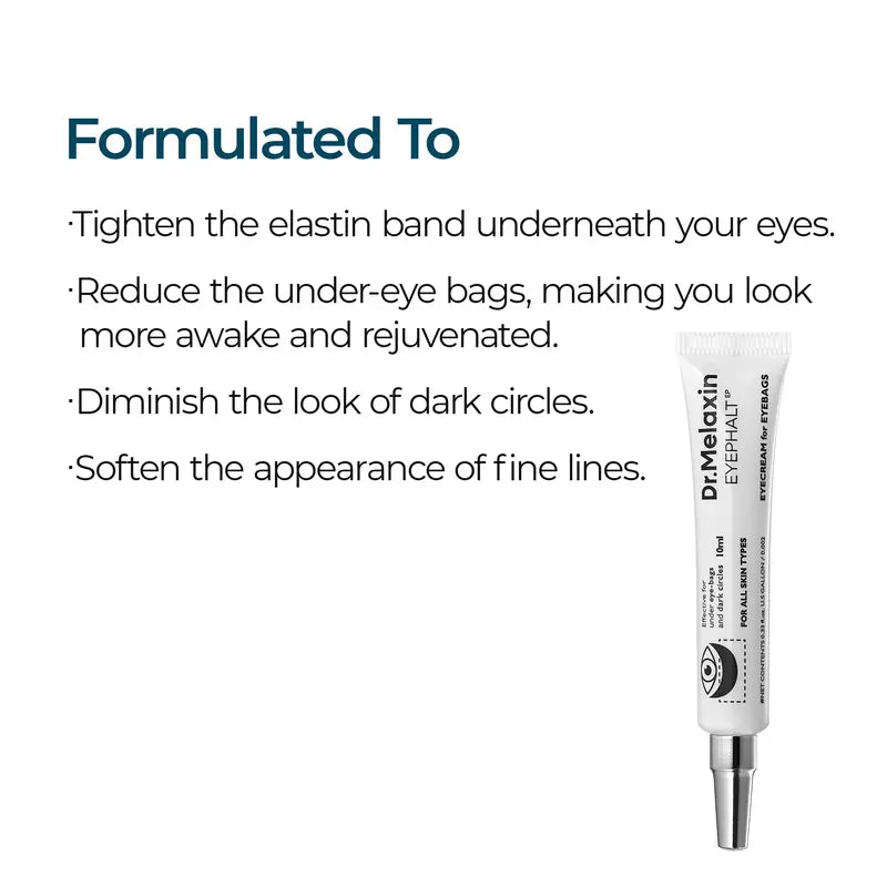 [Dr.Melaxin Official] Eyephalt Eye Cream | Eye Bag Remover Puffiness, Dark Circles, Wrinkles, Eye Skin Care EGF Anti-Aging, Niacinamide & Ceramide