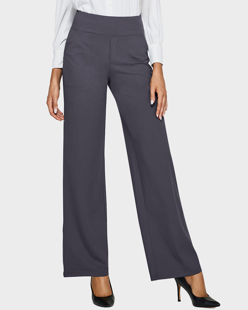 G4Free Loose High-Waist Business Casual Pants Yoga Pants Women Wide Leg Pants with Pockets Comfortable Athletic Sweatpants