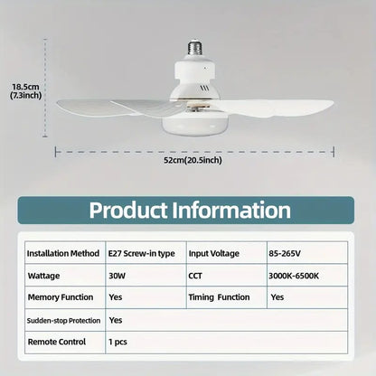 ⏰LAST DAY SALE 49% OFF🔥SmartBreez™ 40W LED Ceiling Fan Light – 20.5” Ultra-Quiet with Remote 🎯 | E27 + FREE B22 Adapter 🔌 | For Bedroom 😴, Kitchen 👩‍🍳 & Garage 🛠️ – UK Ready! 🇬🇧