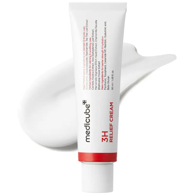 [NEW] [medicube] 3H Relief Cream | Daily Soothing Moisturizer for Troubled & Delicate Skin, Hydrating, Cooling, Barrier Support Care | Centella Asiatica, Tea Tree Extract, Aloe, Hyaluronic acid | Korean Skincare, K-Beauty