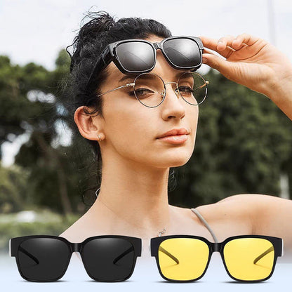 Night Vision Driving Glasses Fit Over Existing Eyewear