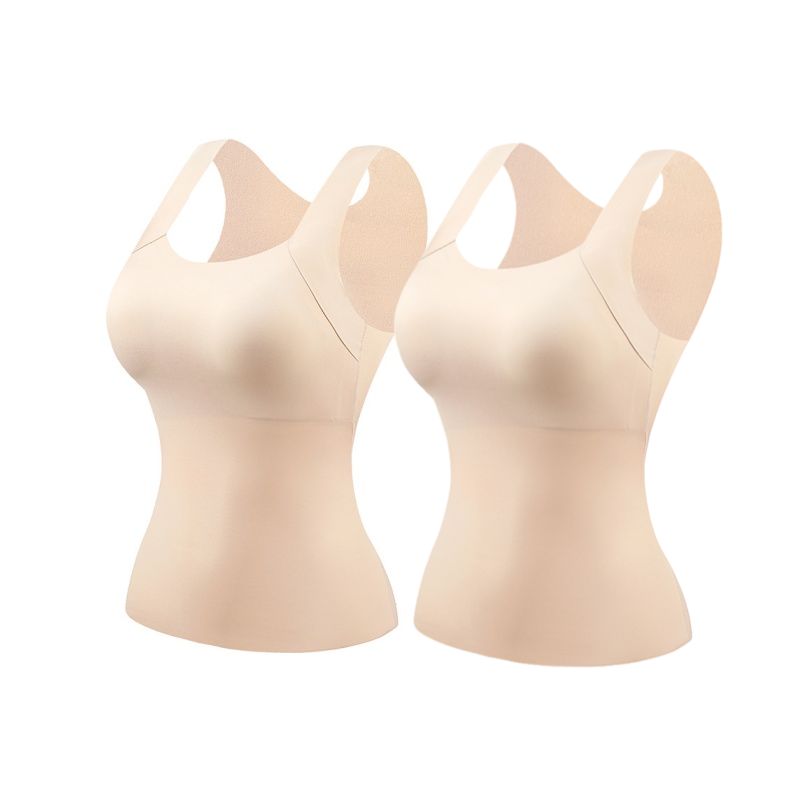 2-Piece Set💕Women’s U Neck Thermal Tank Tops with Built-In Bra