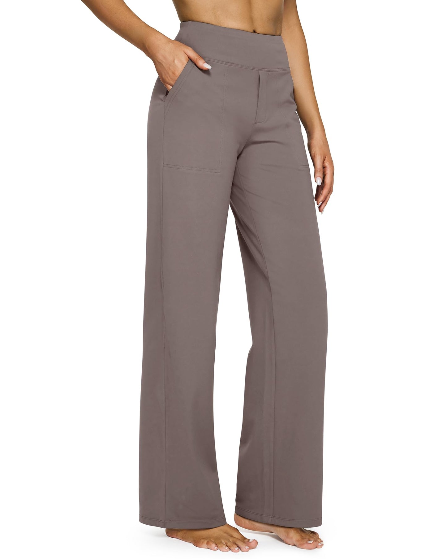 G4Free Loose High-Waist Business Casual Pants Yoga Pants Women Wide Leg Pants with Pockets Comfortable Athletic Sweatpants