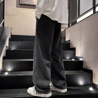 Men's Casual Loose Fit Wide Leg Jeans