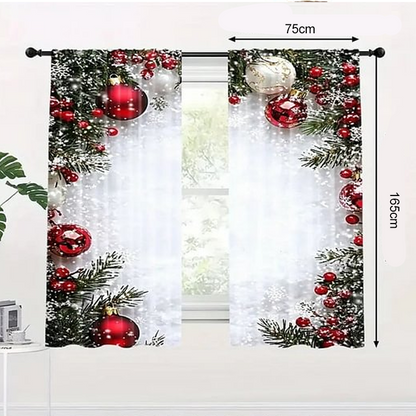 🎅Christmas Sale🎄50K+ SOLD! 🎁✨Christmas Window Curtains 2-Piece Set for Home Decor