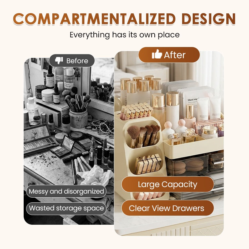 Large Capacity Cosmetic Organizer with Drawers