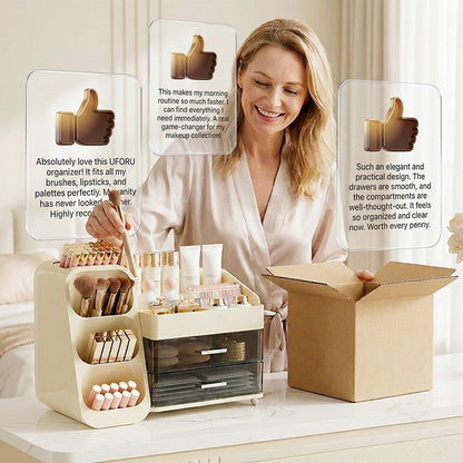 Large Capacity Cosmetic Organizer with Drawers